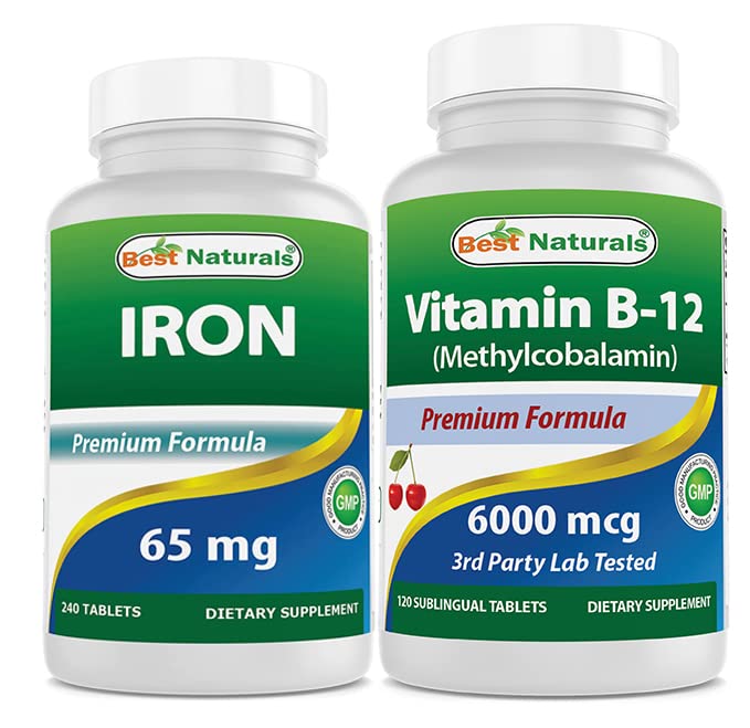 Dzelzs 65 mg un vitamīns B12 6000 mcg