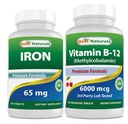 Dzelzs 65 mg un vitamīns B12 6000 mcg