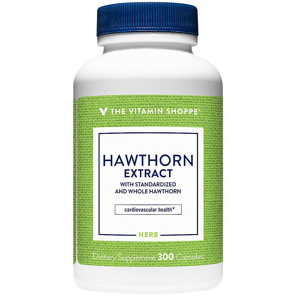 Vitamīnu veikals Hawthorn ekstrakts, ar standartizētu un visu Hawthorn, spēcīgs antioksidants, kas atbalsta sirds un asinsvadu veselību, atbalsta šūnu veselību (300 kapsulas)