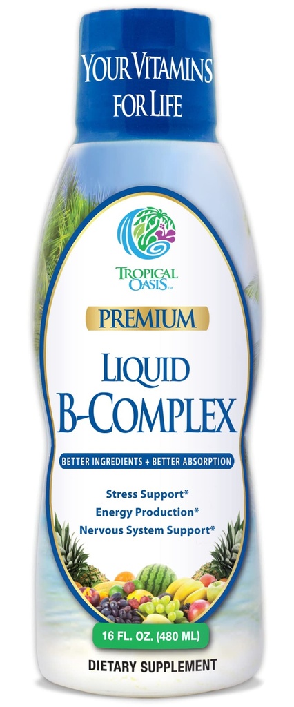 Premium Šķidrais B komplekss Vitamīnus absorbējošs šķidrums B-komplekss Papildinājums w/ visi 8 B-vitamīni, PLUS stimulējošs augu maisījums w/Ginseng, Ginkgo, un Eleuthero Root - Vegan, NON-GMO - 16oz, 32 Serv