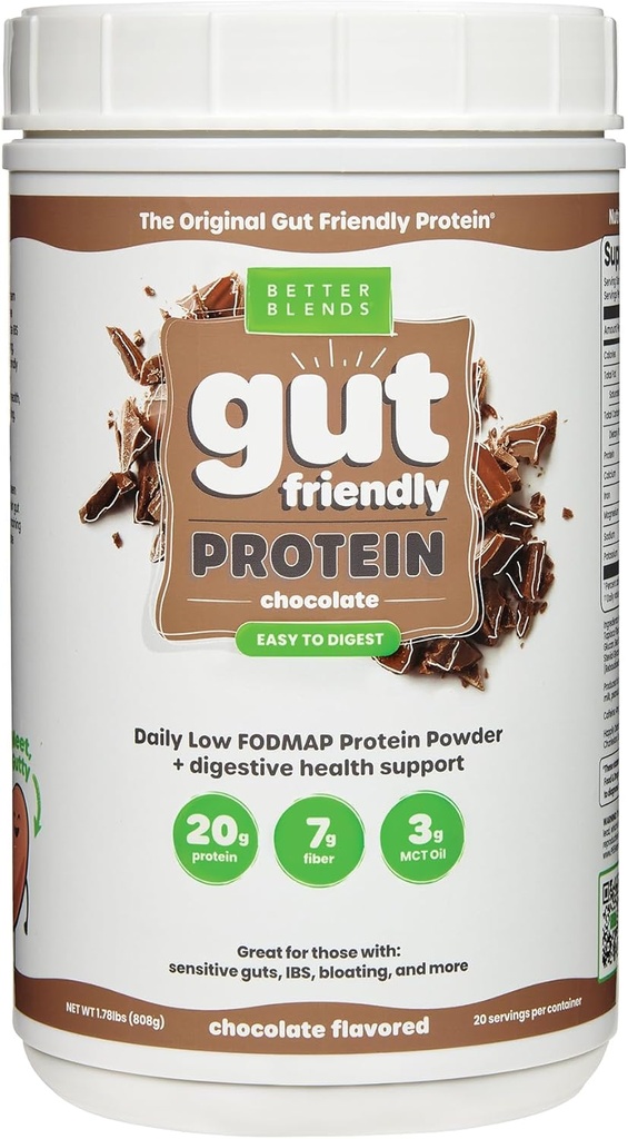 Kolagēna peptīdi un auzu proteīna pulveris - zems FODMAP Sertificēts, dienas kārtībā, bez sojas, 100% Gut-Draudzīgi un nepeldošs, Original Šokolāde, 20 Kalpo