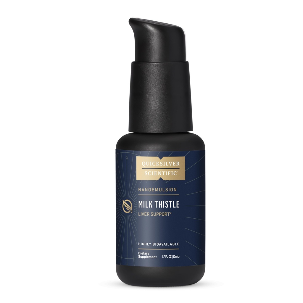 Quicksilver Scientific Nanoemulsified Milk Thattle - Silymarin Liquid with Liposome Delivery System - Imūnsistēmas, Detox + aknu tīrīšanas atbalsts (1,7oz / 50ml)