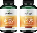 Swanson B-100 vitamīns - Vitamīnu papildterapija Enerģijas un vielmaiņas veicināšana - Augstas aktivitātes formula, kas atbalsta sirds veselību, smadzeņu veselības un nervu funkcijas - (100 kapsulas) (2 iepakojumi)