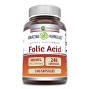 Apbrīnojami Formulas Folijskābe (B9 vitamīns) 800 Mcg Papildinājums - Kapsulas - ne-GMO - bez lipekļa - izgatavots ASV (1 iepakojums - 240 skaitlis)