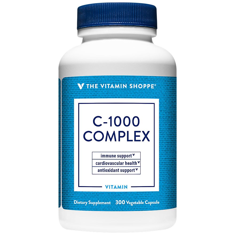 Vitamīnu veikals C-1000 komplekss 1 000MG, antioksidants, kas atbalsta imūno un sirds un asinsvadu veselību (300 kapsulas)