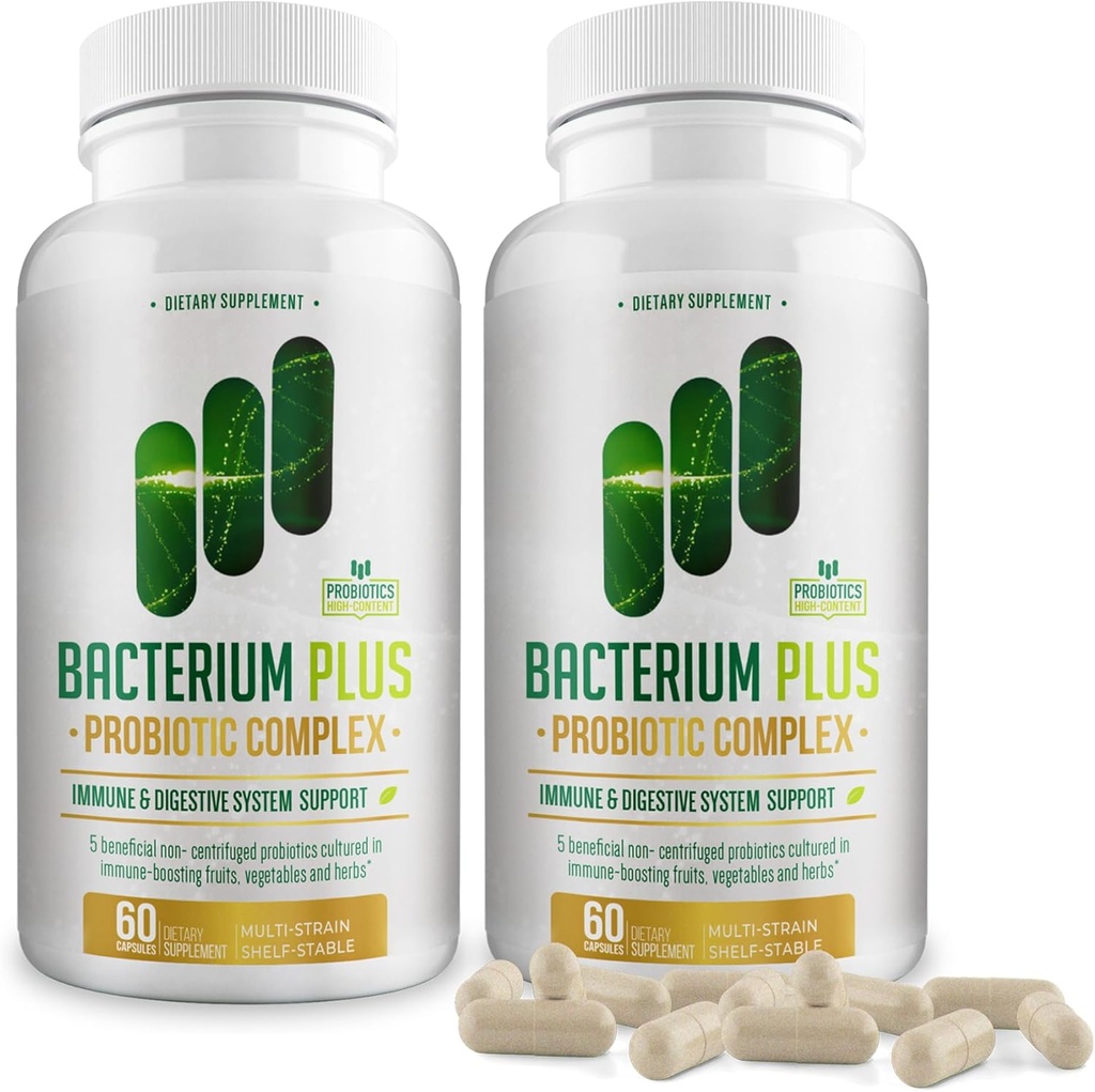 Bacterium Plus, Dabīgs produkts, Imūnsistēmas atbalsts, patentēta formula, Original Product - 120 Count - Pack of 2