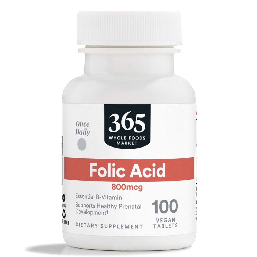 365 pēc visa pārtikas tirgus, Folijskābe 800 MCG, 100 CT