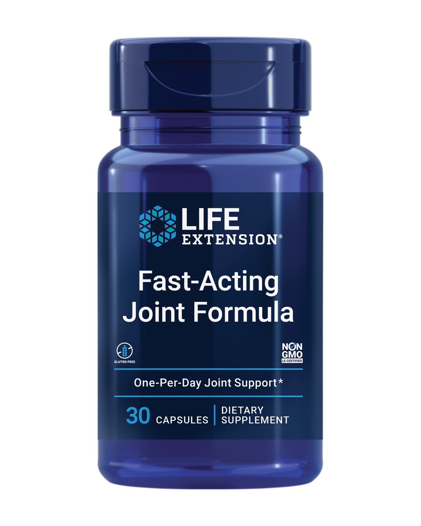 Life Extension Fast-acting Joint Formula, Keratin, Korejiešu Angelica, hialuronskābe, Locītavu diskomforta atvieglošana, Ne-GMO, Bezglutēna, 30 kapsulas