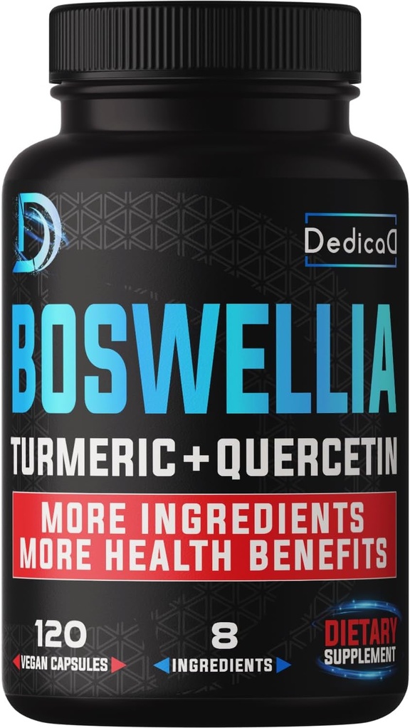 Boswellia Serrata - Blended Turmeric, Quercetin, Citrus, Ginger, White Willow, Alfalfa - Atbalsts Cartilage, Imūnās un ķermeņa veselība - 120 kapsulas