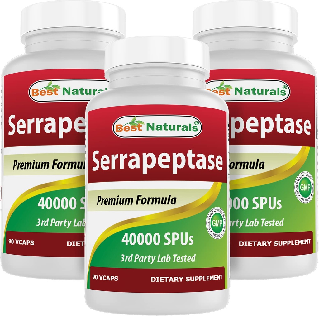 Best Naturals Serrapeptāze 40000 SPU 90 Vkaps (90 grāvis (3. iepakojums))