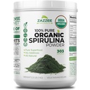 Zazzee Organic Spirulina Powder, 2.2 Pounds (1 KG), USDA Sertificēts, 303 Serviss, Košera, 100% Tīrs, Neapstarots, Neapstarots, Plato nagu trauku maiss, Svaiga un neitrāla garša, Ne-GMO, Bez lipekļa