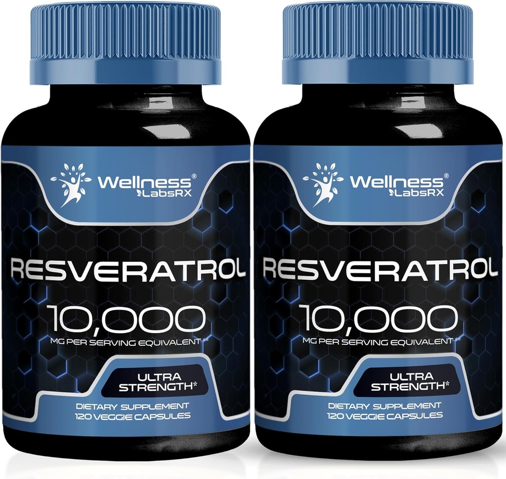 WELLESS LABSRX Resveratrol 1000 mg kapsulas - 240 Grāfs - Japānas Knotweed Extract Resveratrol - iepakojumā 2
