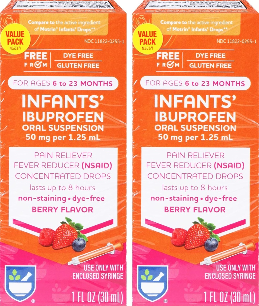 Ibuprofēns, 50 mg - 2 Value Iepakojums: Zīdaiņu sāpes Reliver Zīdaiņu vecumam 6 - 23 mēneši;
