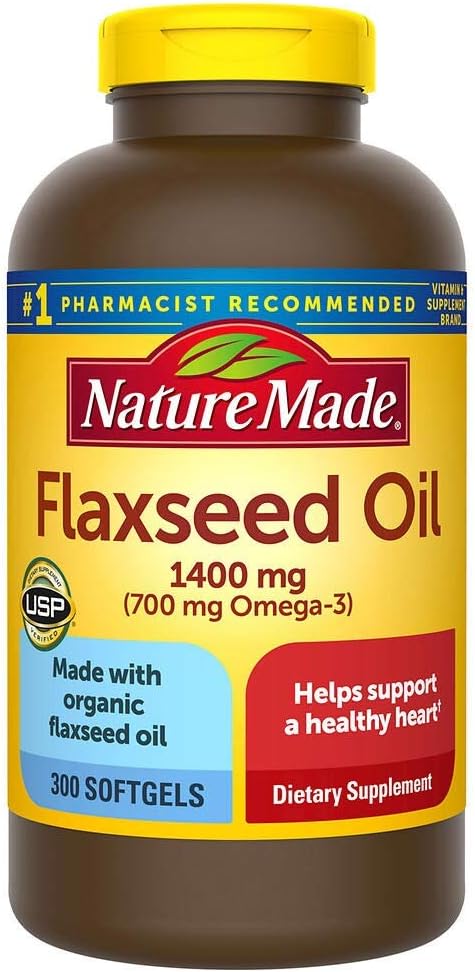 Dabība Ražota Organiska Linsēklu eļļa 1400 mg Omega-3 700 mg 300 Softgels