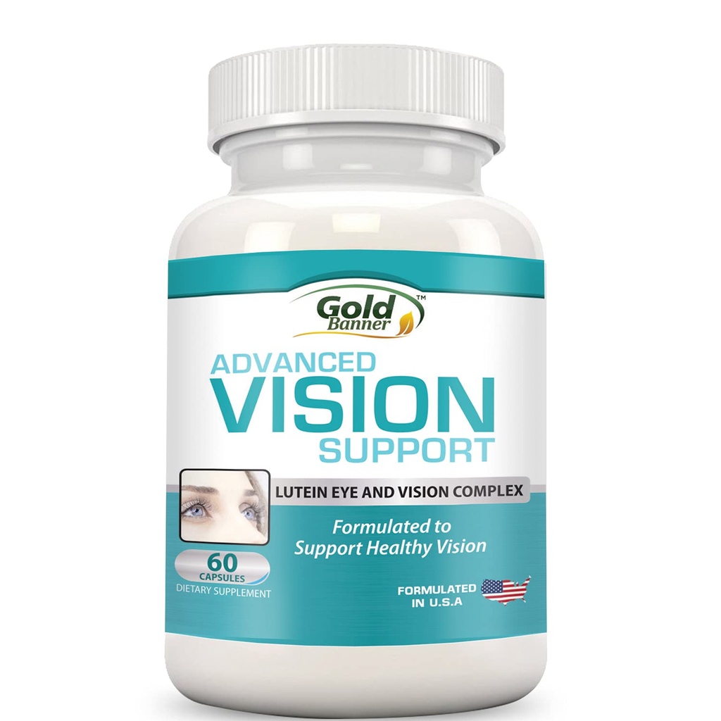 Advanced Vision Support - Lutein Acu un redzes komplekss ar luteīnu, mellenēm, cinku, vīnogu sēklām un būtiskiem vitamīniem - visas dabīgās tīklenes kapsulas acu veselībai - izgatavotas ASV