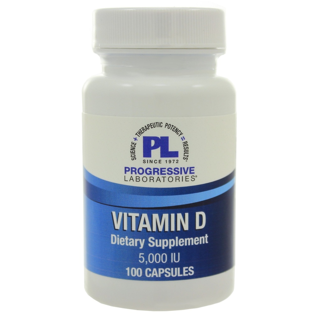 Progresējošās laboratorijas D- 3 vitamīns 5000 SV 100 kapsulas
