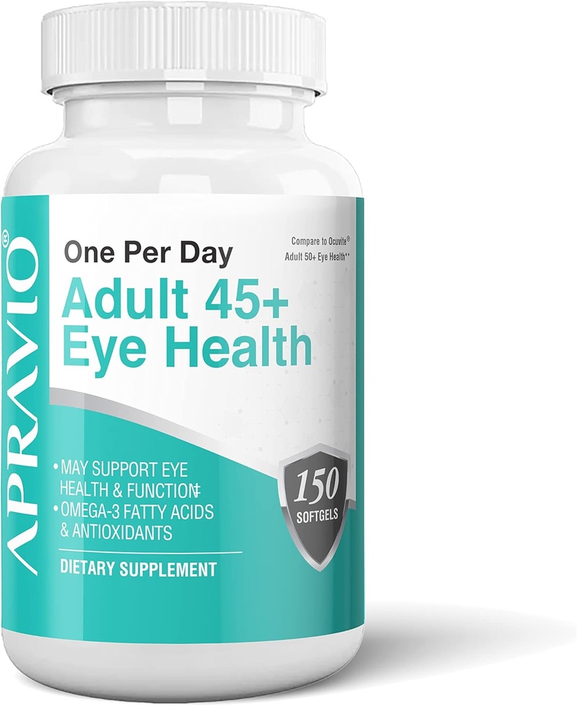Pieaugušie 45+ Acu veselība Acu vitamīni ar C vitamīnu, E vitamīns, cinks, varš un omega-3 taukskābes redzes veselībai un acu aizsardzībai, 150 softgeli