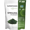 MRM Nutrition Spirulina pulveris; Superfood; kompleksais augu proteīns; bez lipekļa; + vegans; 40 Kalpo; 8.5