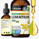 BIO KRAUTER Lomatium Root Tincture - Vegan Respiratorā atbalsta papildinājums - Lomatium Dissectum Šķidrais ekstrakts - bez alkohola un cukura - 2 Fl.Oz.