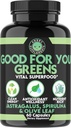 Dusmu papildinājumi labi jums zaļajiem, vitāli zaļās super pārtikas Blend imūnās atbalsta Booster Formula, infusioned with Spirulina, Astragalus Root, un Olive Leaf Root Extract (1-Bottle)