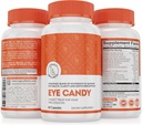 Legacy Wellness Acu Candy Acu vitamīni ar luteīnu, Zeaksantīnu, kalciju, biotīnu, varu, cinka tabletes + atbalsta redzes veselību novecošanās pieaugušajiem + acu celmi no pārāk daudz ekrāna laika, sausās acu piedevas