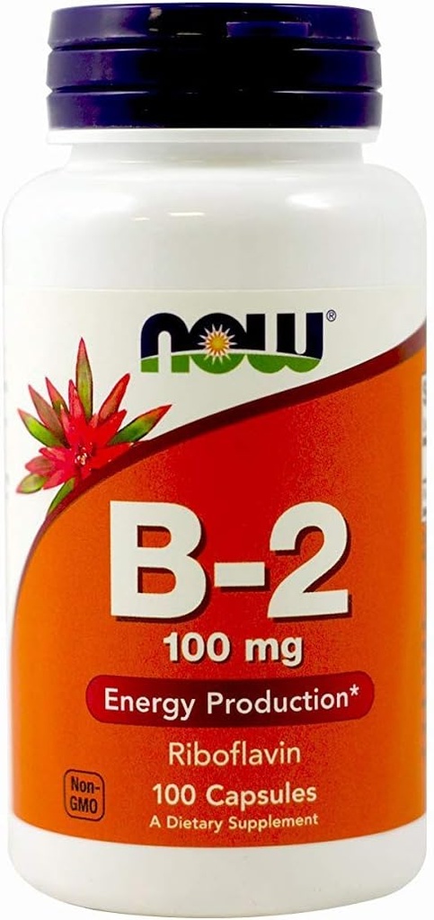 NOW pārtikas produkti B-2 vitamīns 100 mg Caps, 2 pk