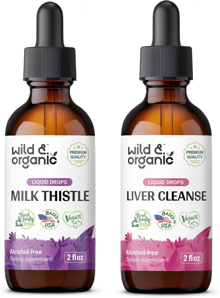 Savvaļas un organiskā piena sīkšķembas 2 fl oz un aknu tīrīšana Tincture 2 fl oz