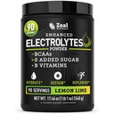 Zeal Naturals Elektrolītu pulvera reģenerācijas Dzēriens (90 Pasniedz - Lemon Lime) w 0 Cukura +BCAAs +B-Vitamīnu Elektrolītu Papildinājums w Kālija Cinka un magnija hidrācijai - Keto Electrolytes