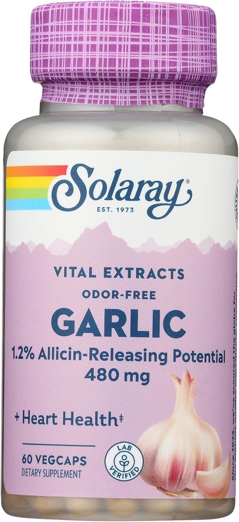 SOLARAY Ķiploku papildinājums, 500mg - 60 Skaits