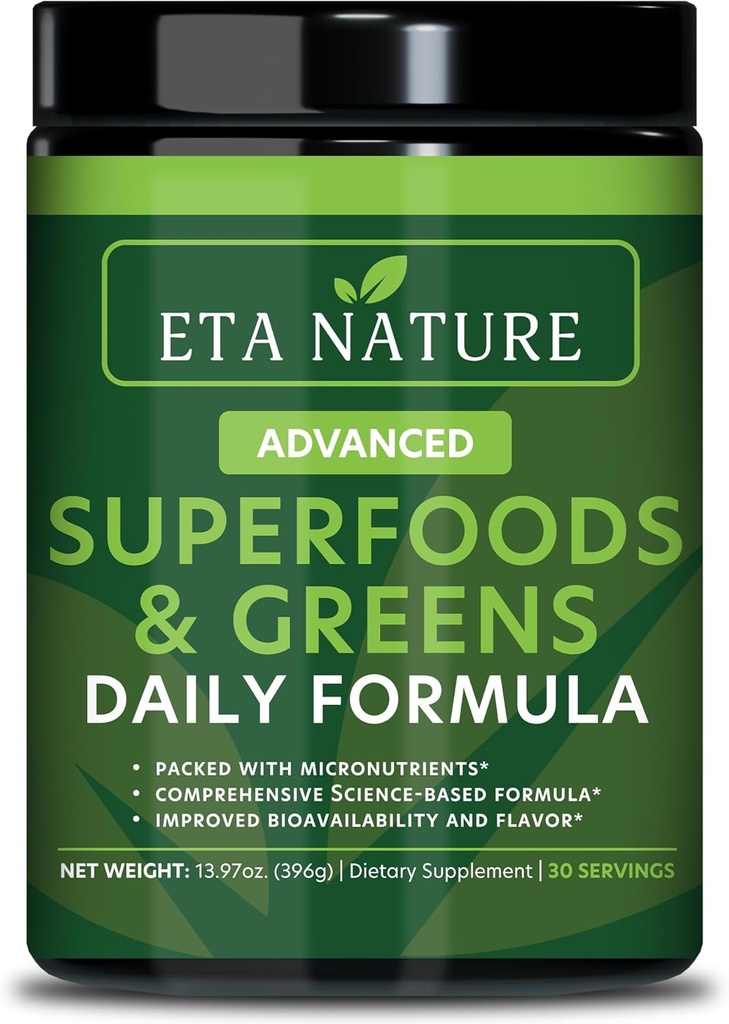 50 Super Zaļie Pulveris - Zaļie Superfood Pulveris ar augļiem un dārzeņiem Papildinājumi - Superzaļie Zaļie Pulveris enerģijai, Gremošana, Vitalitāte un Imunitāte - 30 Pasniedz Vegan un ne-GMO