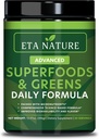 50 Super Zaļie Pulveris - Zaļie Superfood Pulveris ar augļiem un dārzeņiem Papildinājumi - Superzaļie Zaļie Pulveris enerģijai, Gremošana, Vitalitāte un Imunitāte - 30 Pasniedz Vegan un ne-GMO