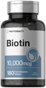 Horbäach Biotin 10000mcg - 180 Ātri izšķīdiniet tabletes -- sievietēm un vīriešiem -- Skaistumkopšanas papildinājums - Veģetārs, nav GMO, bez lipekļa