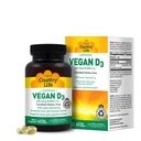 Country Life Vegan D3 5000 SV – augu izcelsmes vitamīns D3 no Lichen – augstas potences imūns un kaulu atbalsts – Sertificēts Vegan, bez lipekļa, ne-GMO – 60 softgeli