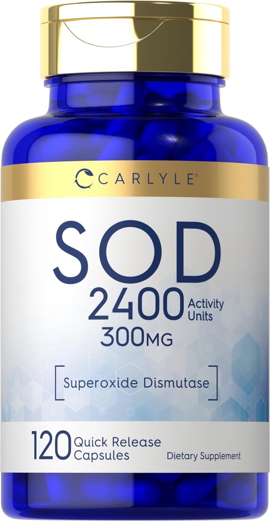 Carlyle S.O.D. papildkapsulas  - 300mg - 120 Grāfs - - Superoksīda dizotāze - ne-GMO un bez glutēna