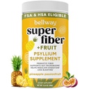 Bellway Super Fiber pulveris + augļi, bez cukura Organic Psyllium Husk pulveris Fiber papildinājums regularitātei, uzputošanas Reljef & Gremošanas veselība, augu bāzes, ananasu Passion augļi (50 Kalpo)