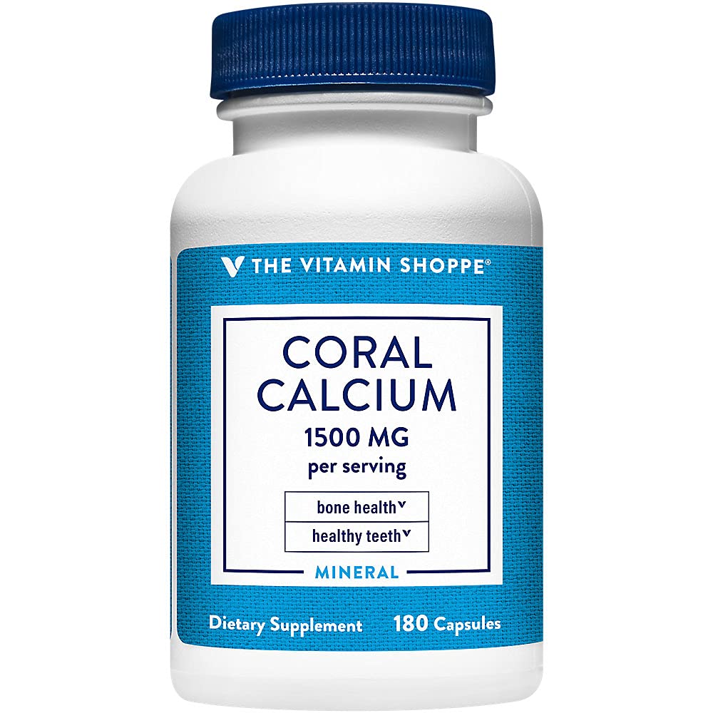 Vitamīnu veikals Coral Calcium 1500MG - Eco Drošs avots kalcija, magnija un trace Minerals, lai atbalstītu veselīgu kaulu un zobu (180 kapsulas)
