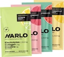 Harlo - Paraugu iepakojums Elektrolītu dzērieni Maisījums ar pievienoto liellopu kolagēns un kreatīns - Kreatīna monohidrāts Pulveris - Enerģijas dzērienu pulveris - bezcukura enerģijas dzērieni
