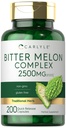 Carlyle Bitter Melon Kapsulas 2500 mg    - 200 Skaits - - Non-GMO & Gluten Free Extract - Complex Papildinājums