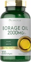 Carlyle Borage Oil Papildinājums - 2000mg - 200 Softgel Kapsulas - 320mg GLA - Cold Pressed & Hexane Free