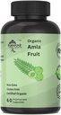 Organiskās Amla kapsulas - Indijas ērkšķogas dabiskajam C vitamīnam, atbalsts ādai un matiem 60 kapsulas