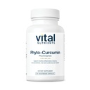 Vitālie barības līdzekļi Phyto-Curcumin Plus enzīmi; kurkumīna piedevas ar fitosomu ekstraktu; atbalsts muskuļu, kaulu, aknu un sirds veselībai*; lipeklis, piens; bez sojas; 60 kapsulas