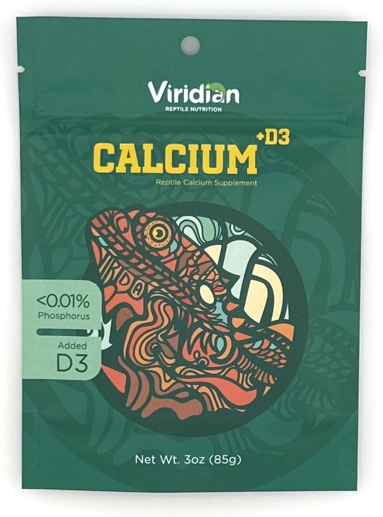Viridian Reptile - rāpuļu kalcija papildinājums ar D3 (10, Ounces)