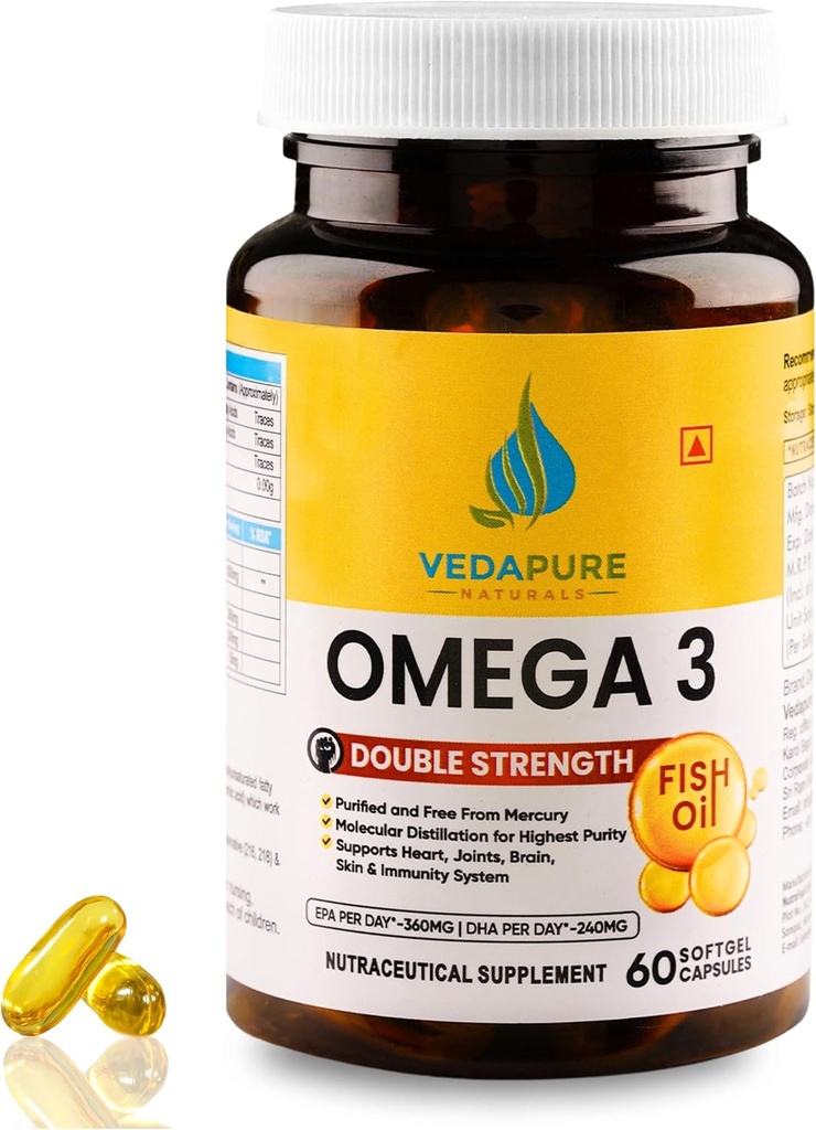 VEDAPURE Omega 3 Zivs eļļas kapsulas