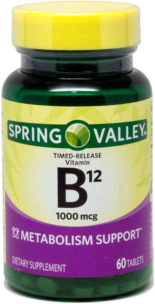 Spring Valley - vitamīns B-12, 1000 μg, 60 tabletes