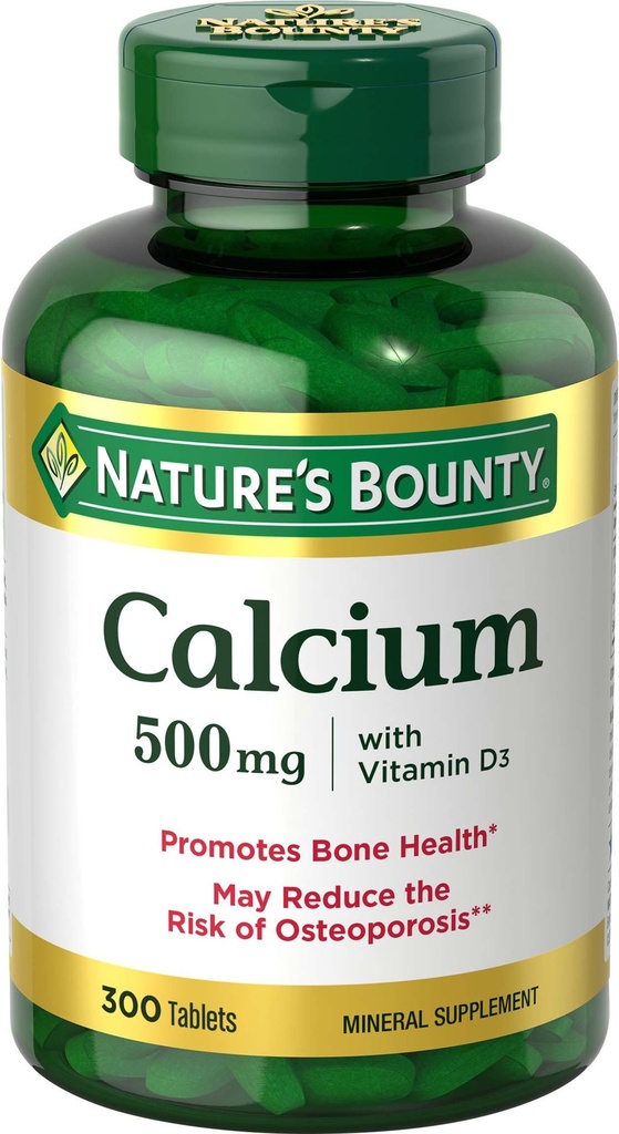 Dabas Bounty Calcium Plus 400 SV D3 vitamīns, Imūnais atbalsts un kaulu veselība, 300 tabletes