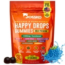 Happy Drops – Ikdienas Superfood Gummies Mood Support, Focus un Enerģija – Bezcukura, Vegan, Melleņu Flavor – 90 Gummies pieaugušajiem – Dienas Atbalsts Mood, Focus un Dabas Enerģija
