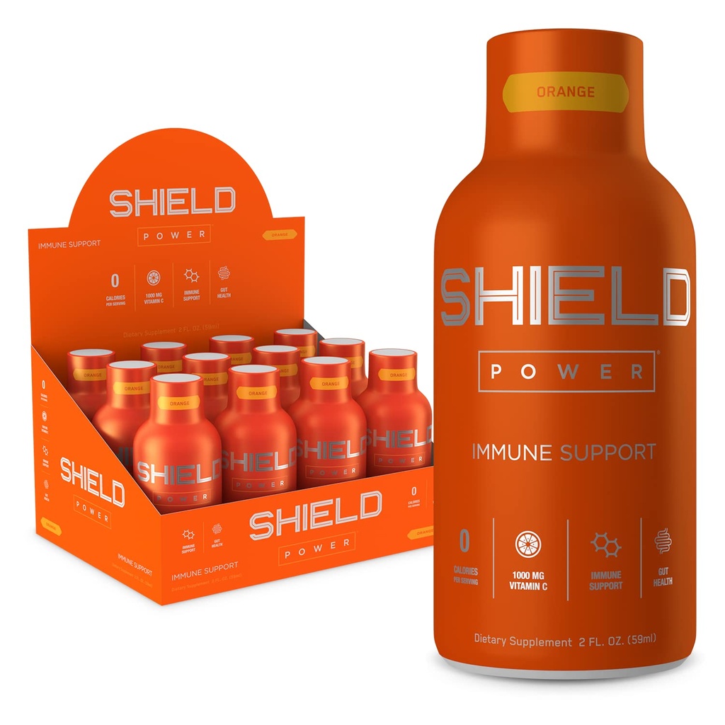 Besser veselība, Shield 2oz, Imūnsupport Shot - 12 Count, Orange