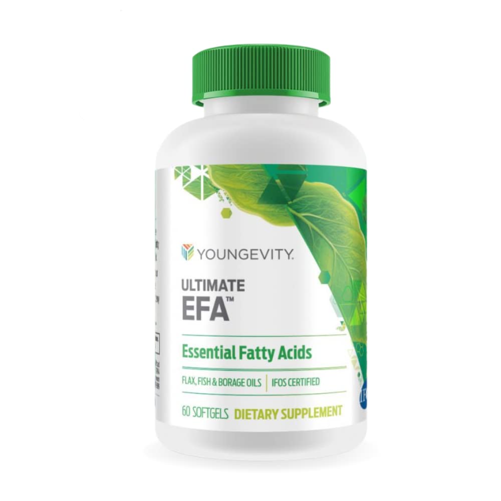 Youngevity Ultimate EFATM – Omega 3, 6 & 9 papildinājums     ) Blend of Borage, Flax & Fish Oils ; ) Atbalsta sirds, smadzenes un vispārējā veselība 