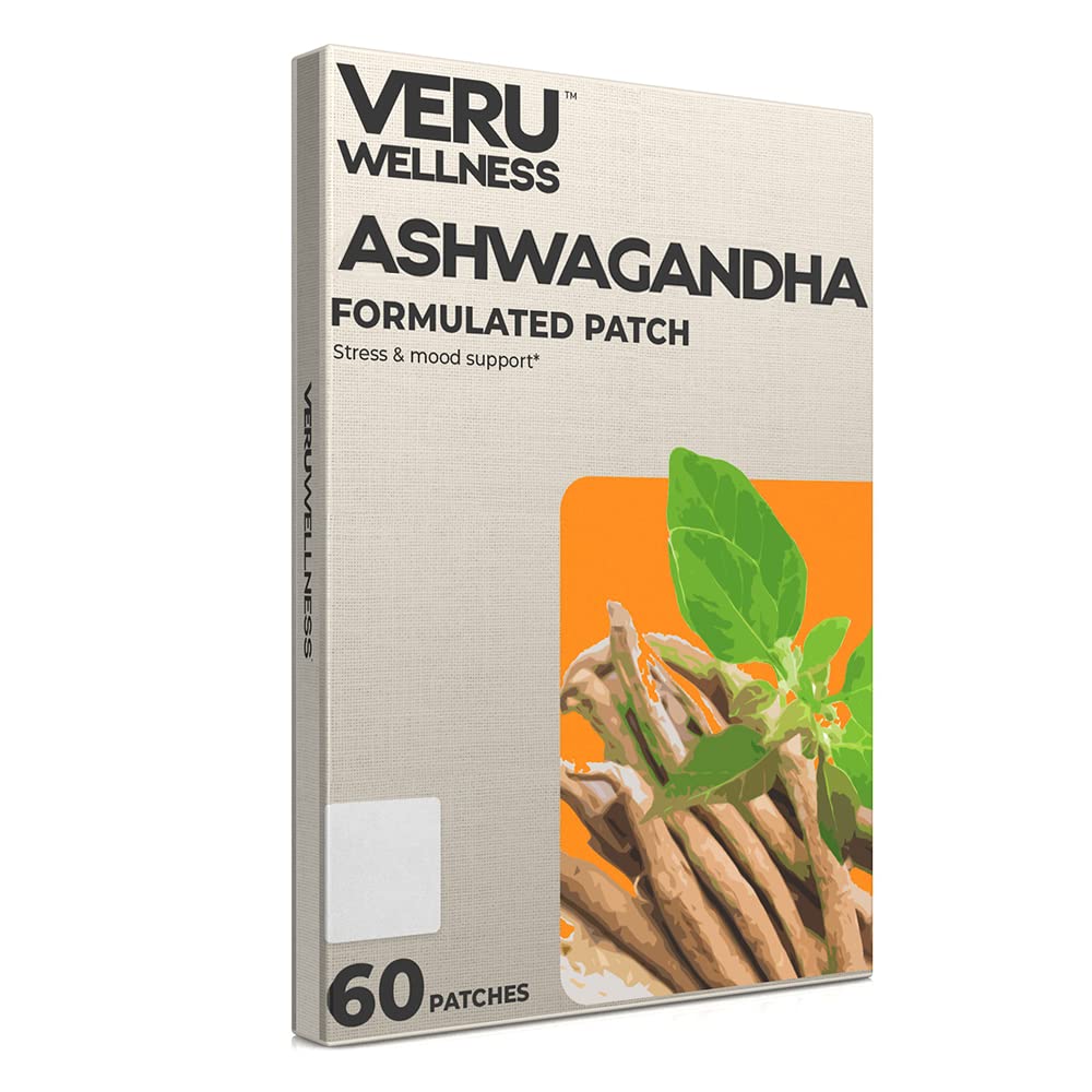 Veru Wellness Ashwagandha Patch - Stress Relief, Dabas Mood Atbalsts, Stress, Enerģija, Un Focus Atbalsts Patch (60 Skaits)