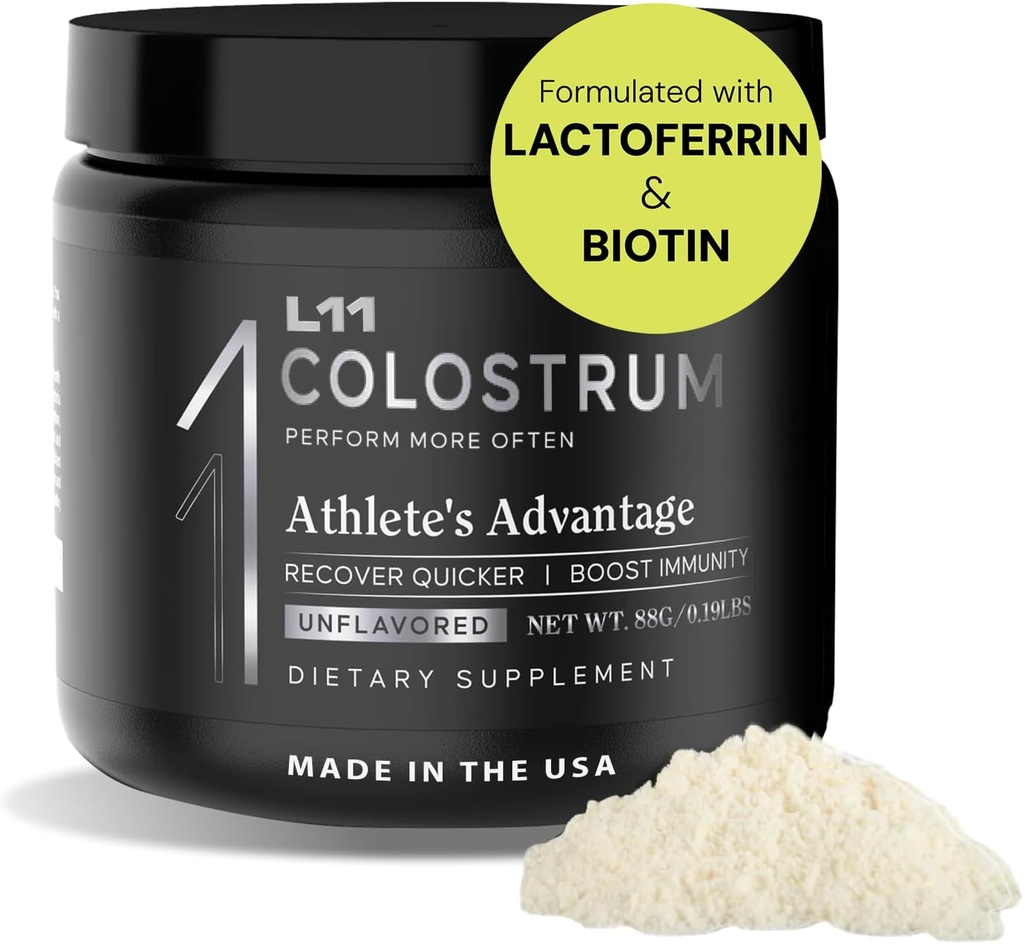 Jaunpiens Papildinājums ar L11 ar Lactoferrin Biotin Cinka & D vitamīna - Liellopi Jaunpiens Pulveris Peak Athletic Health, Gut Health, Muskuļi un Imūnsupport - 1500mg Jaunpiens - Neuzliesmo 30 Kalpo